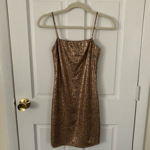 Rose Gold Snake Print Mini Dress